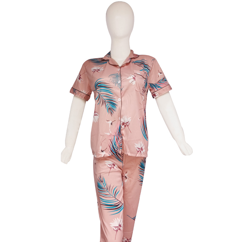 Sleep Two-Piece Print Pajama Set – Lounge & Sleepwear in Pink