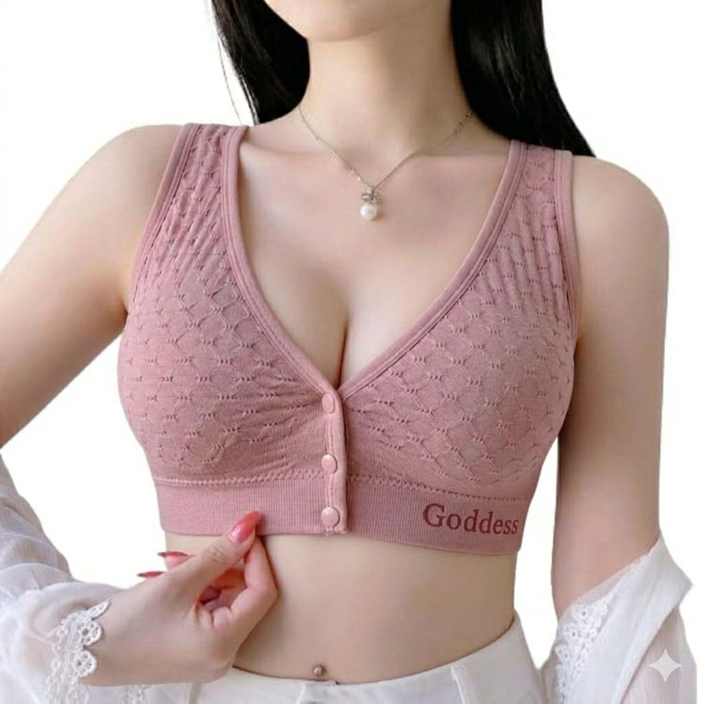FlaxyWear Non Padded CozyFit Front Button Bra