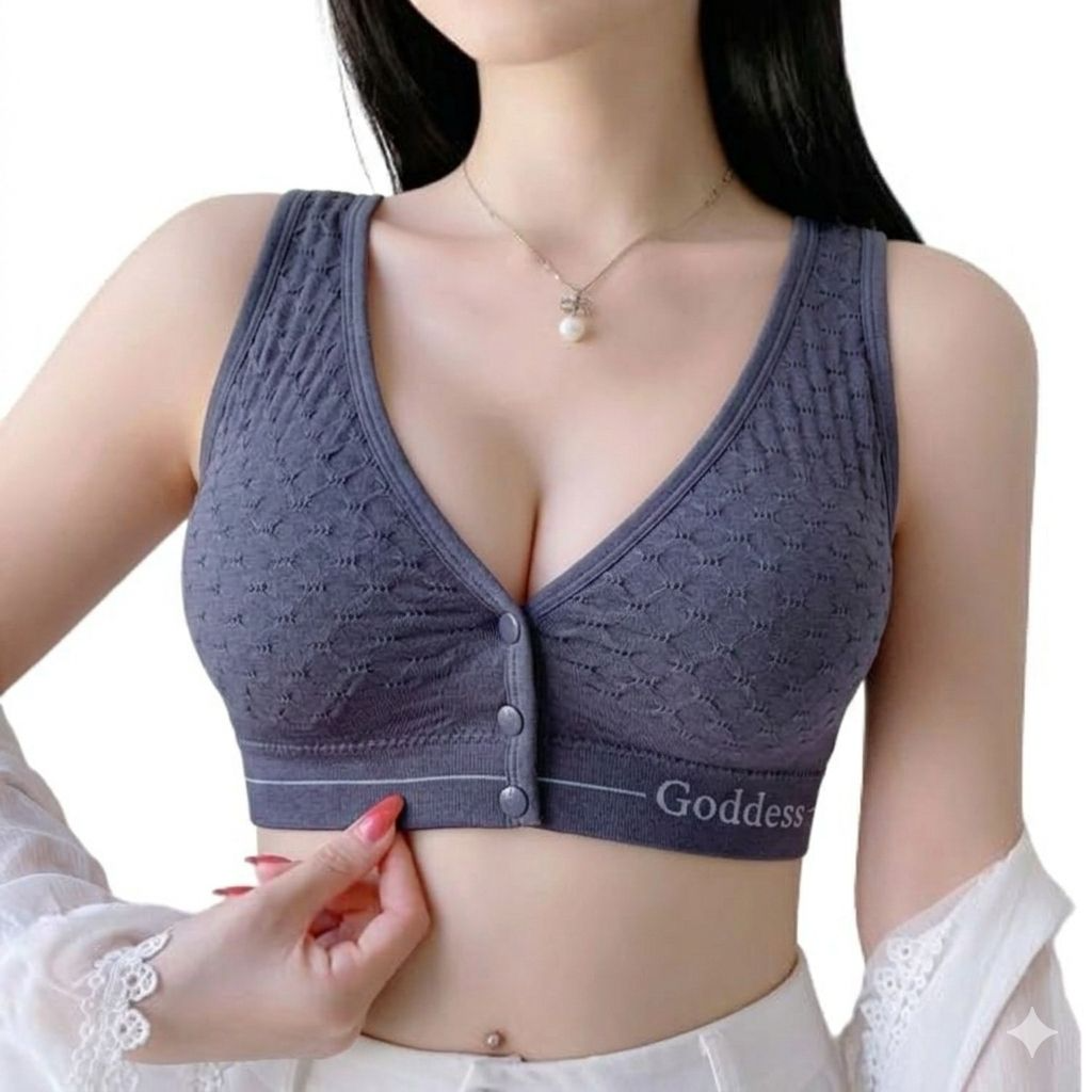 FlaxyWear Non Padded CozyFit Front Button Bra