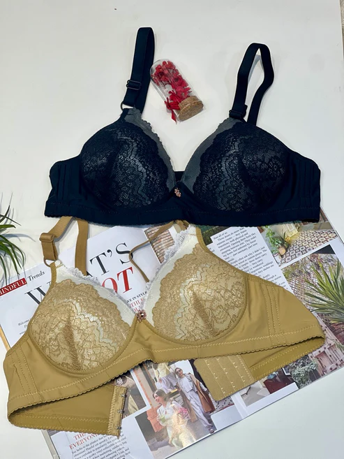 FlaxyWear Elegant Lace Bra Collection – Multi-Color Comfort & Style