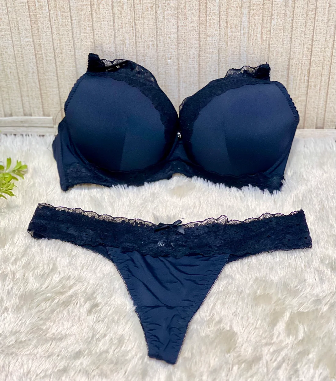FlaxyWear Luxury Lace Bra & Panty Set – Padded Elegant Lingerie