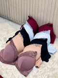FlaxyWear Luxury Lace Bra & Panty Set – Padded Elegant Lingerie