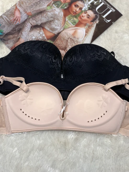 FlaxyWear Lace Half-Cup Bra Collection – Nude Elegance