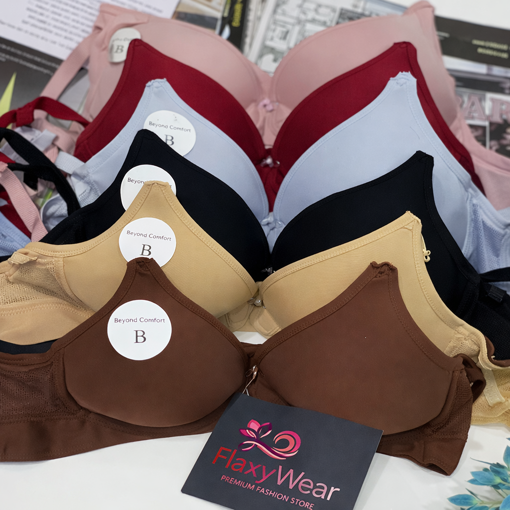 FlaxyWear Plus Size Padded Bra Collection – Full Coverage Multi-Color Comfort Bras