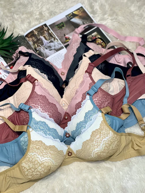 FlaxyWear Elegant Lace Bra Collection – Multi-Color Comfort & Style